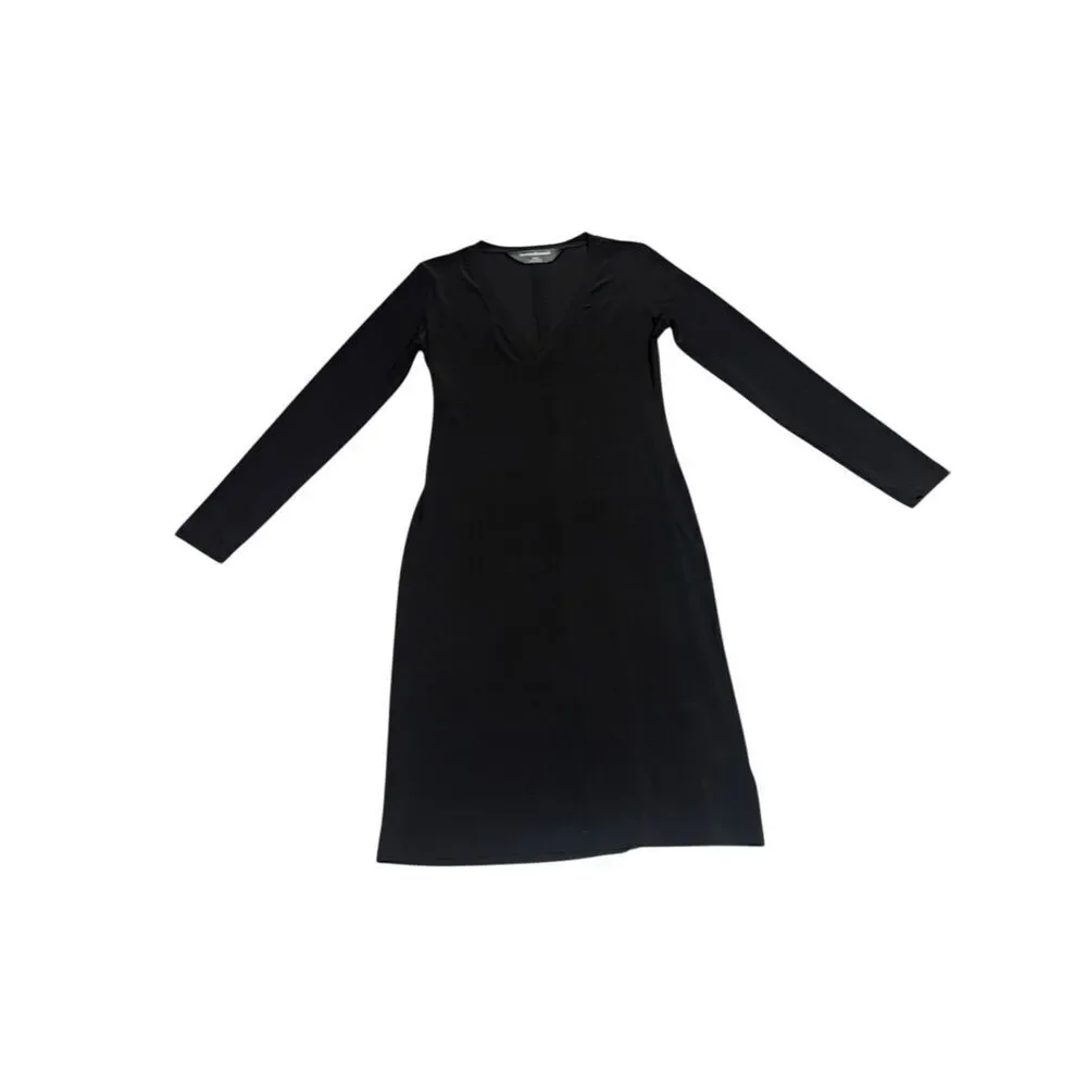 NORMA KAMALI x REVOLVE black Long Sleeve v neck stretchy mini Dress size medium